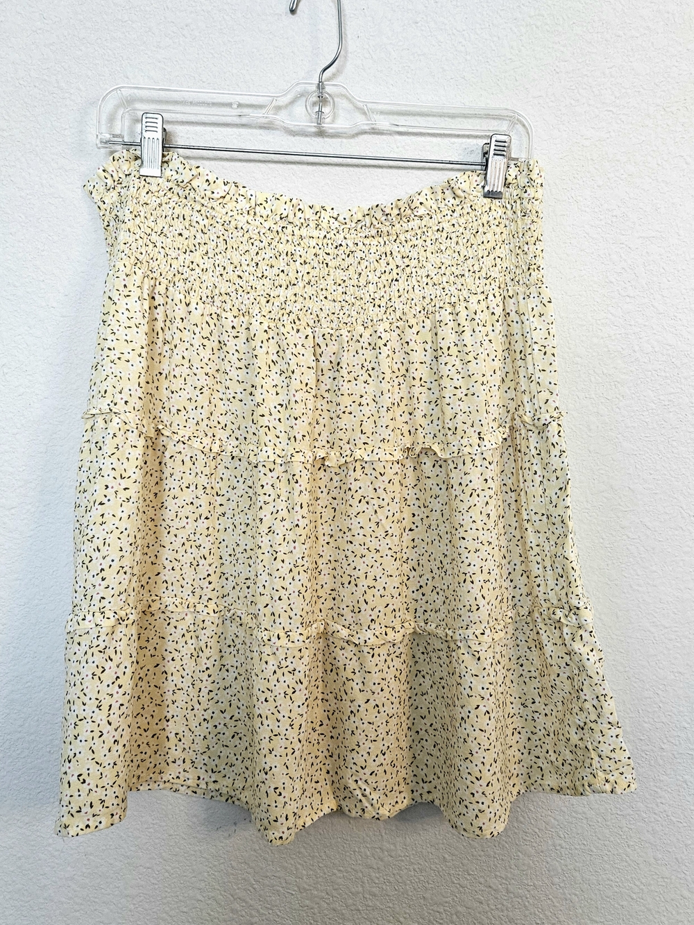 Women’s Light Yellow Floral Tiered Skirt   By Harlow And Rose